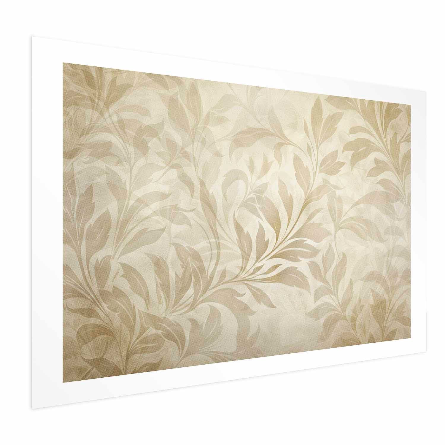 Sand-Colored Leaves and Vines Nature Poster