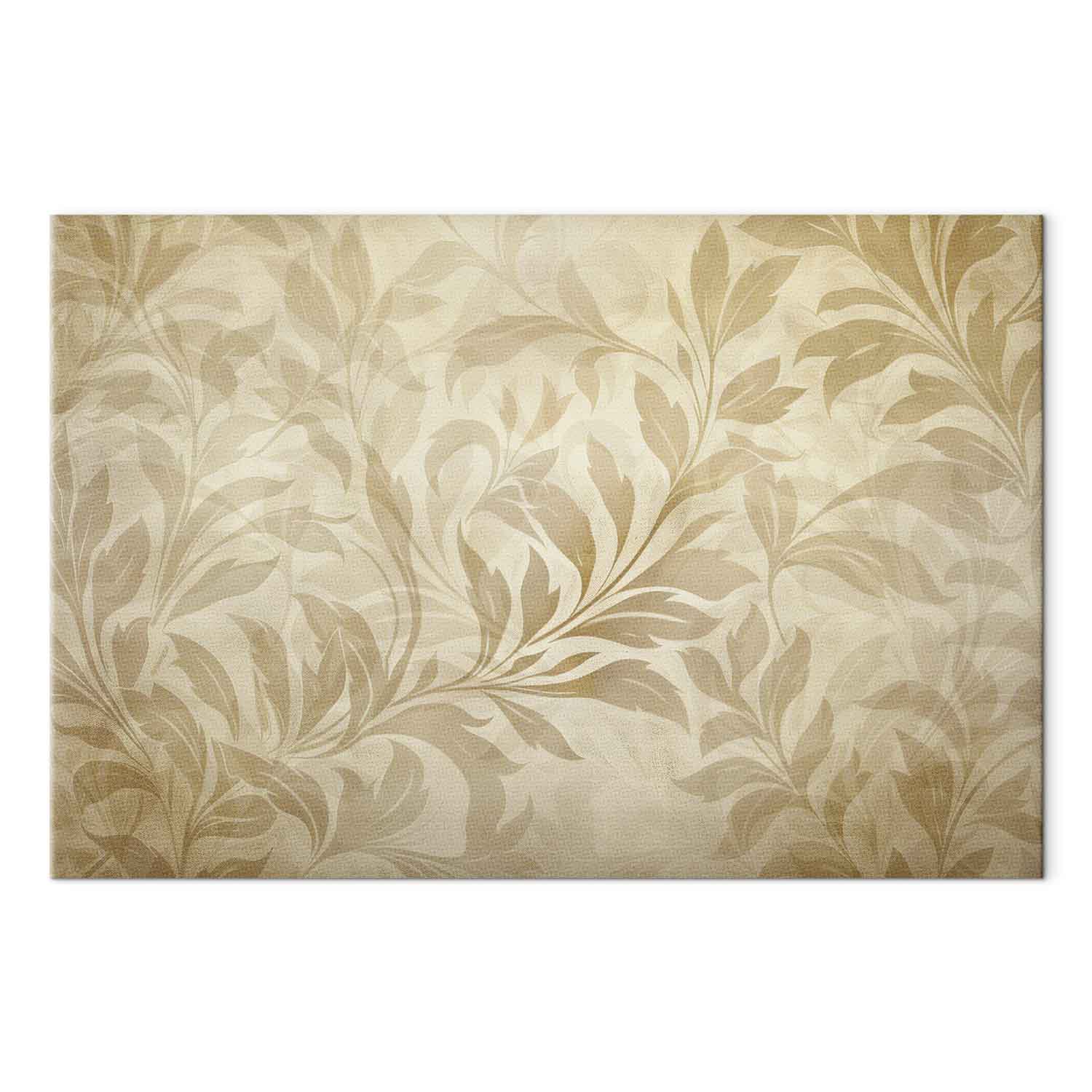 Sand Botanical Leaves and Vines Canvas Print