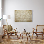 Canvas Print Botanical Motif with Leaves and Vines in Sand Colors
