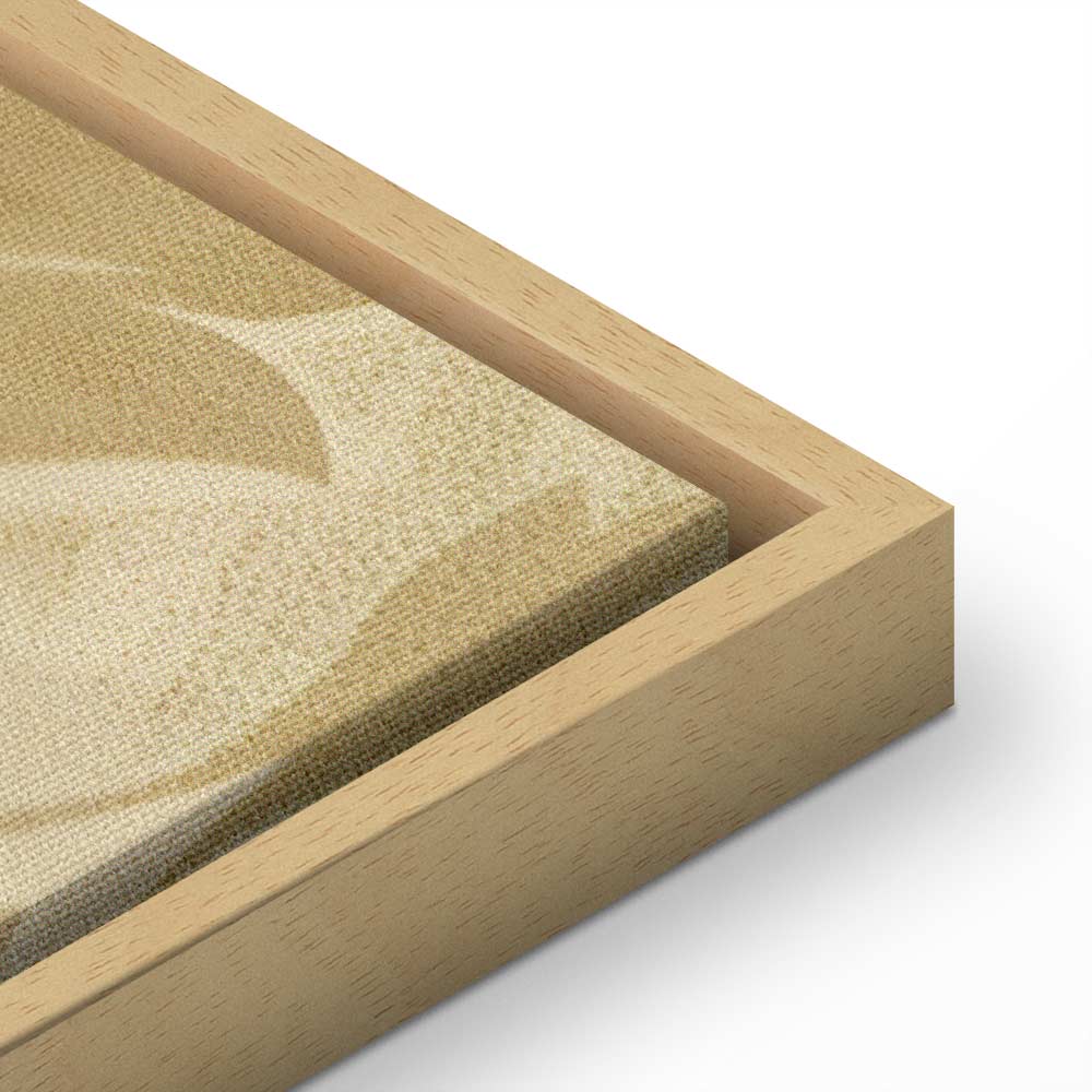 Canvas Print Botanical Motif with Leaves and Vines in Sand Colors