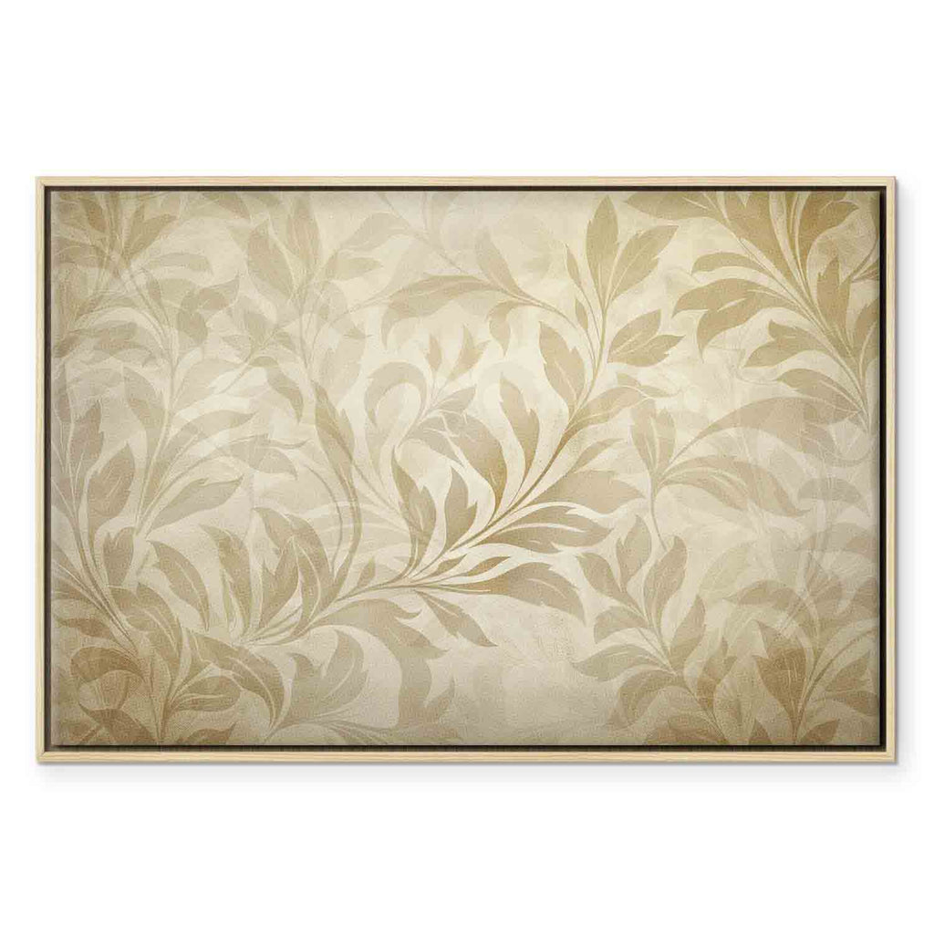 Sand Botanical Leaves and Vines Canvas Print