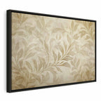 Canvas Print Botanical Motif with Leaves and Vines in Sand Colors