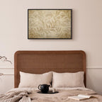 Canvas Print Botanical Motif with Leaves and Vines in Sand Colors