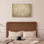 Canvas Print Botanical Motif with Leaves and Vines in Sand Colors
