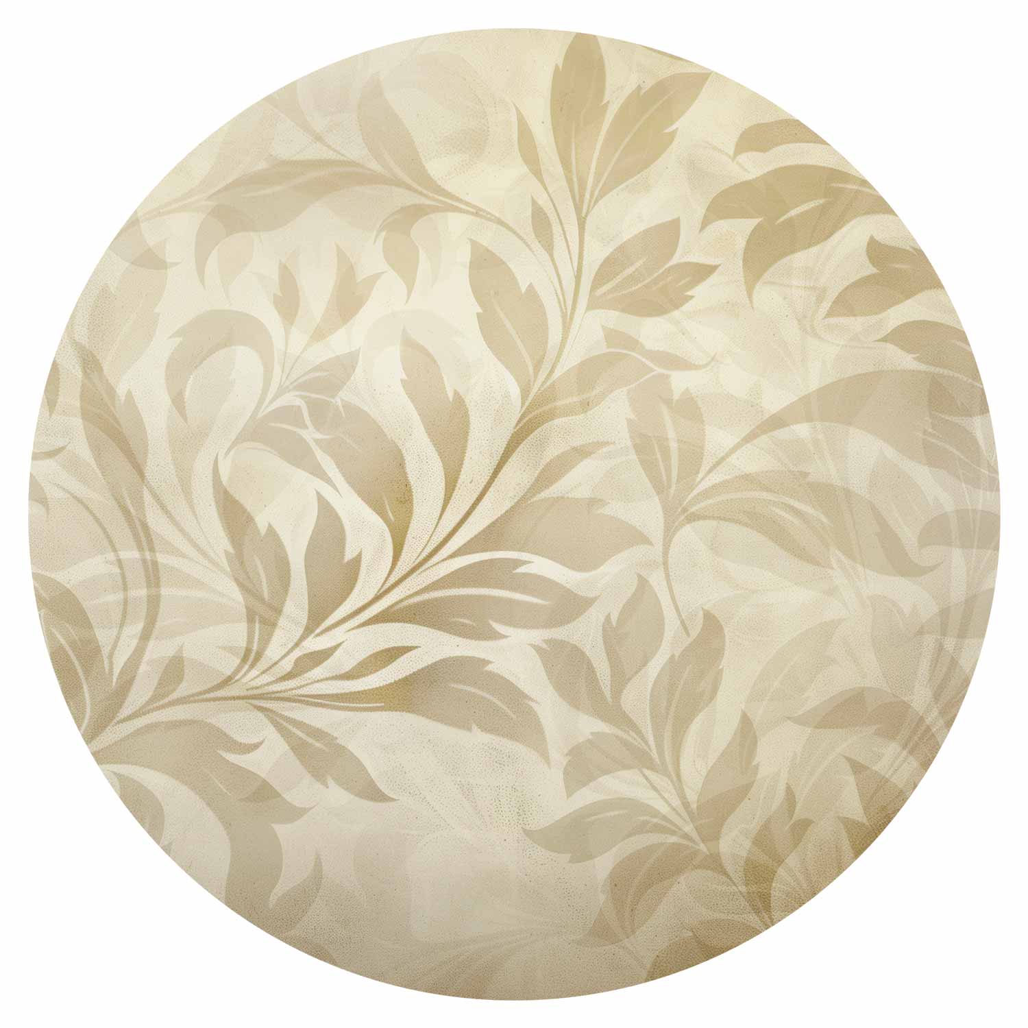 Sand Leaves and Vines Nature Round Wall Mural