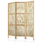 Japanese Room Divider with Botanical Motif in Sand
