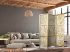 Japanese Room Divider with Botanical Motif in Sand