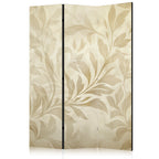 Room Divider with Botanical Motif in Sandy Colors
