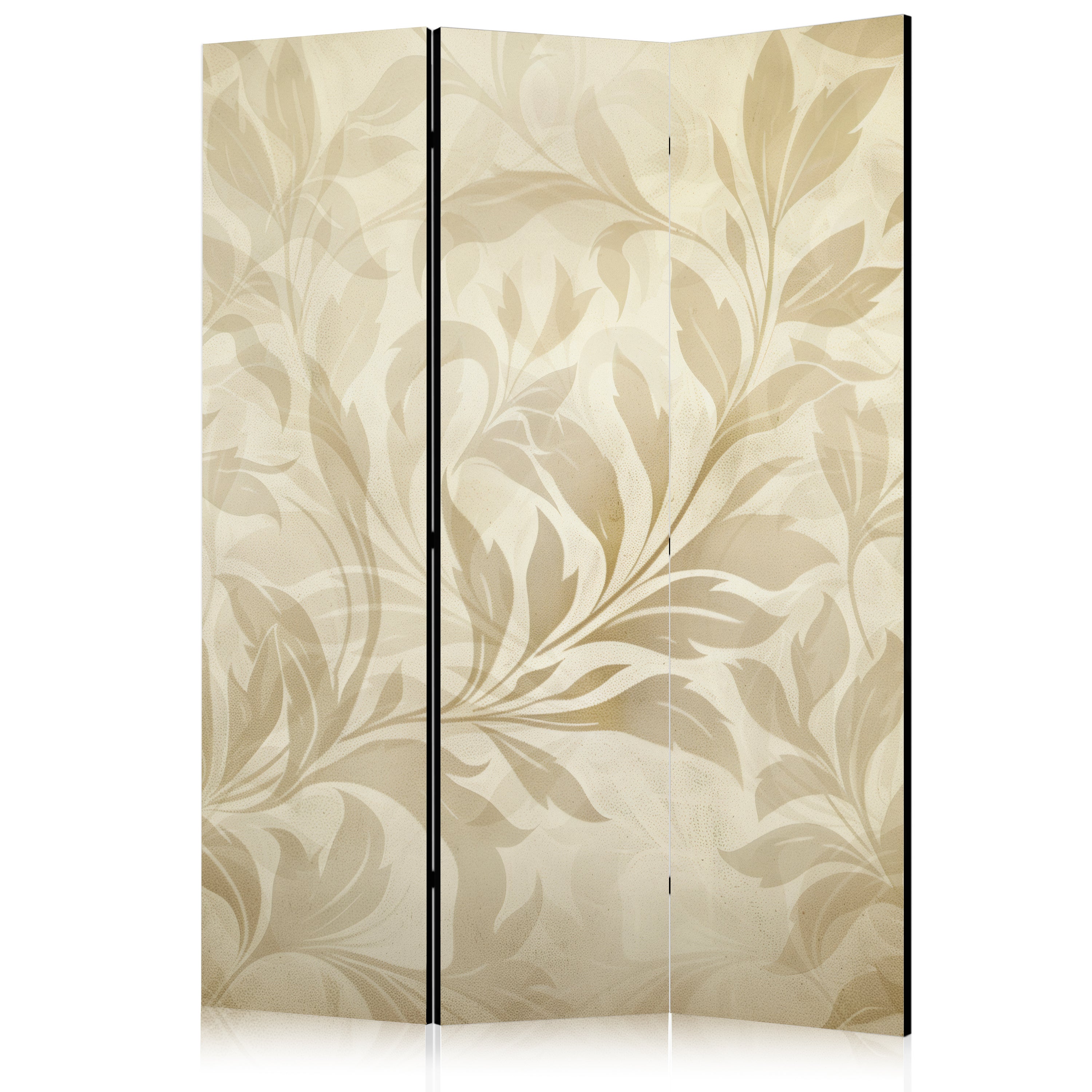 Room Divider with Botanical Motif in Sandy Colors