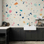 Wall Mural Terrazzo with Multicolored Elements