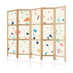 Japanese Room Divider Terrazzo Multicolored Large Elements Cheerful Pattern
