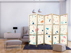 Japanese Room Divider Terrazzo Multicolored Large Elements Cheerful Pattern