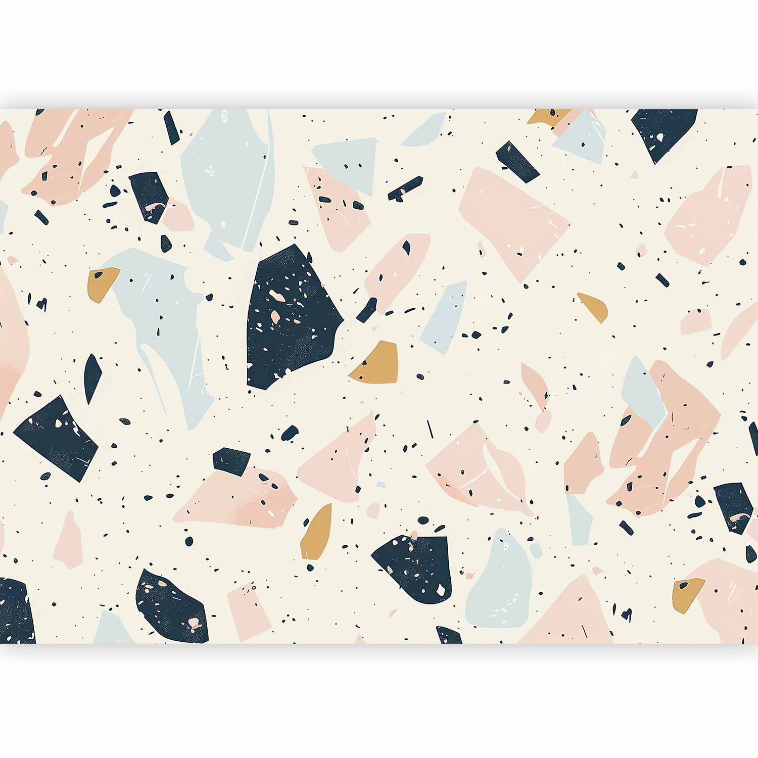 Wall Mural Terrazzo with Large-Scale Stones in Subdued Colors