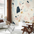 Subdued Terrazzo Large Stone Abstract Wall Mural