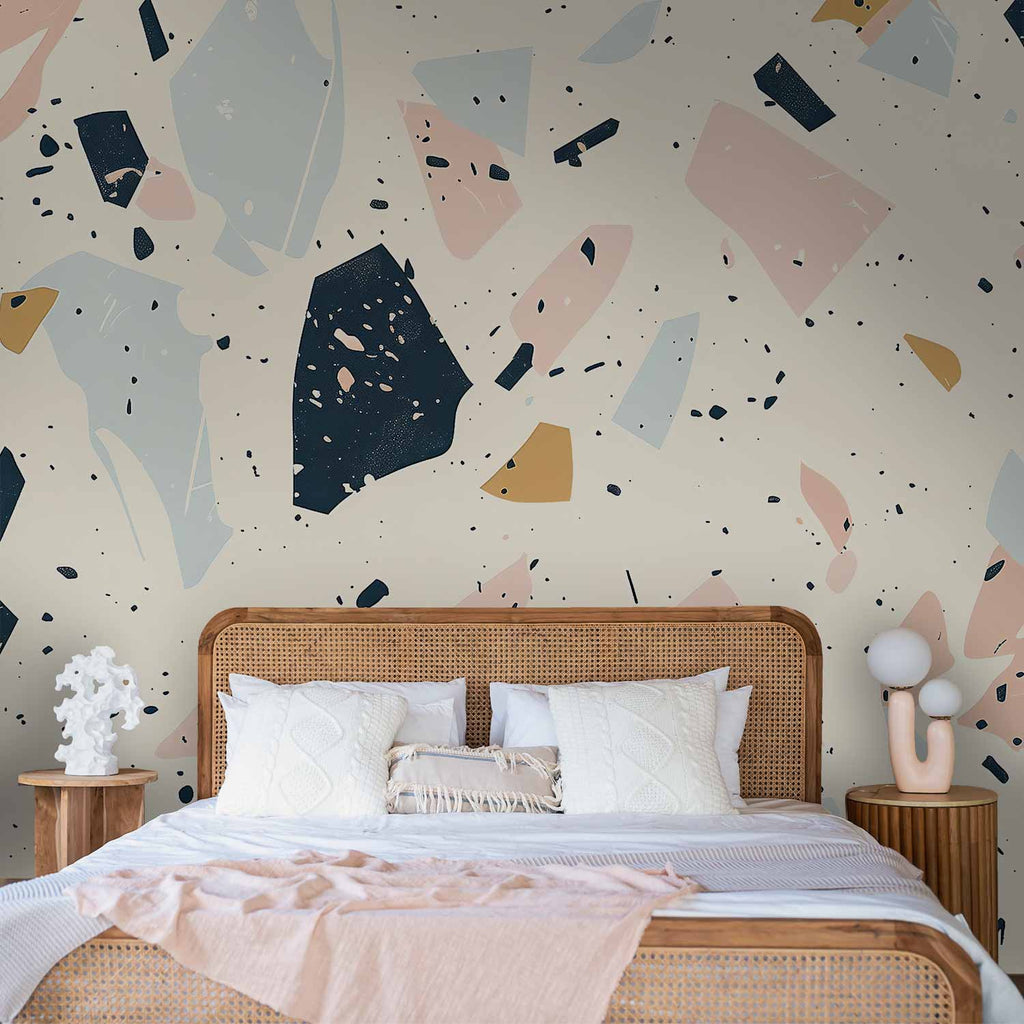 Subdued Terrazzo Large Stone Abstract Wall Mural