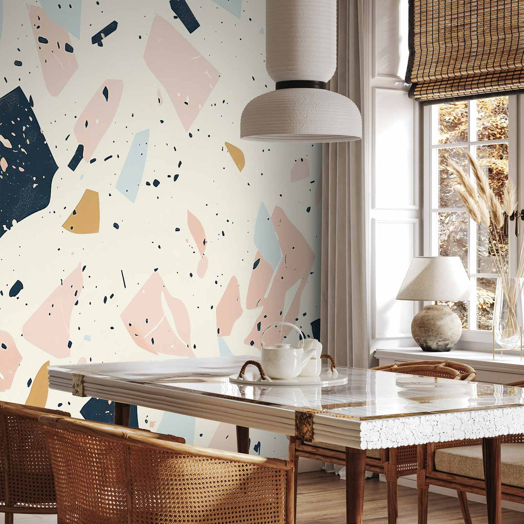 Subdued Terrazzo Large Stone Abstract Wall Mural