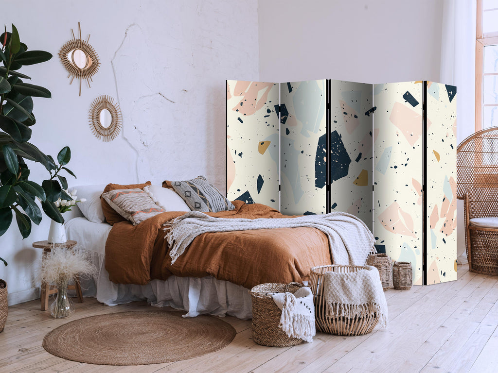 Room Divider Terrazzo with Large Scaled Stones in Subdued Colors