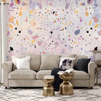 Wall Mural Terrazzo Confetti Violet-Pink Colorful Pattern