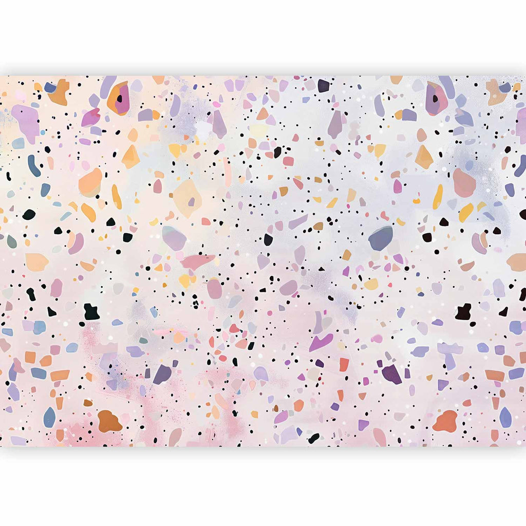 Wall Mural Terrazzo Confetti Violet-Pink Colorful Pattern