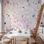 Wall Mural Terrazzo Confetti Violet-Pink Colorful Pattern