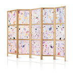 Japanese Room Divider - Confetti Terrazzo Purple-Pink