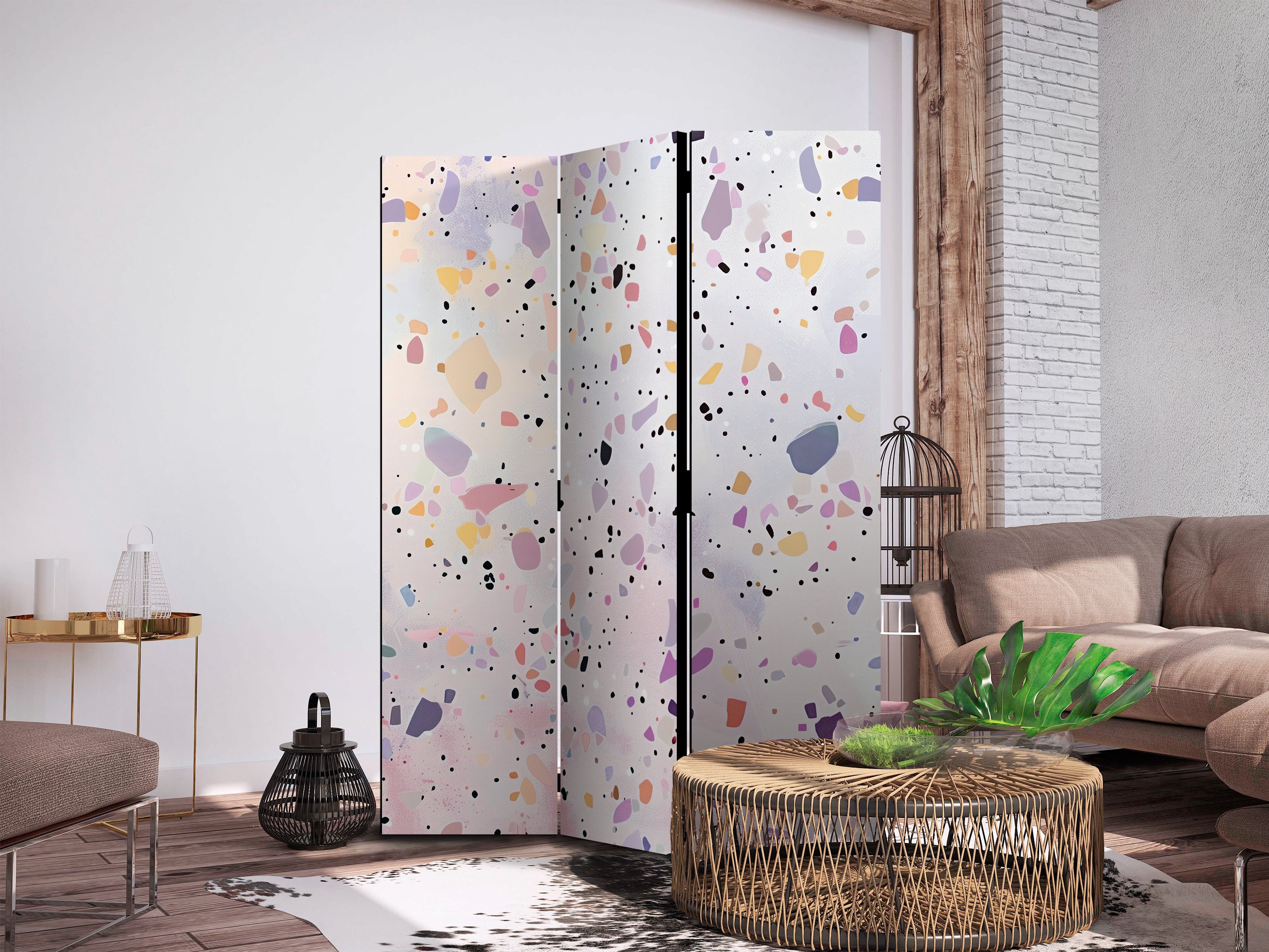 Room Divider Terrazzo Confetti Violet-Pink