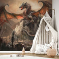 Dragon Castle Fantasy Wall Mural