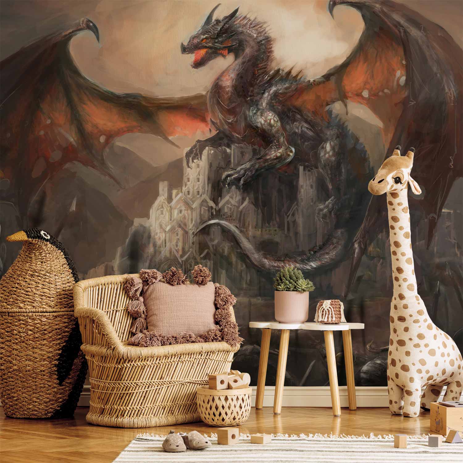 Dragon Castle Fantasy Wall Mural