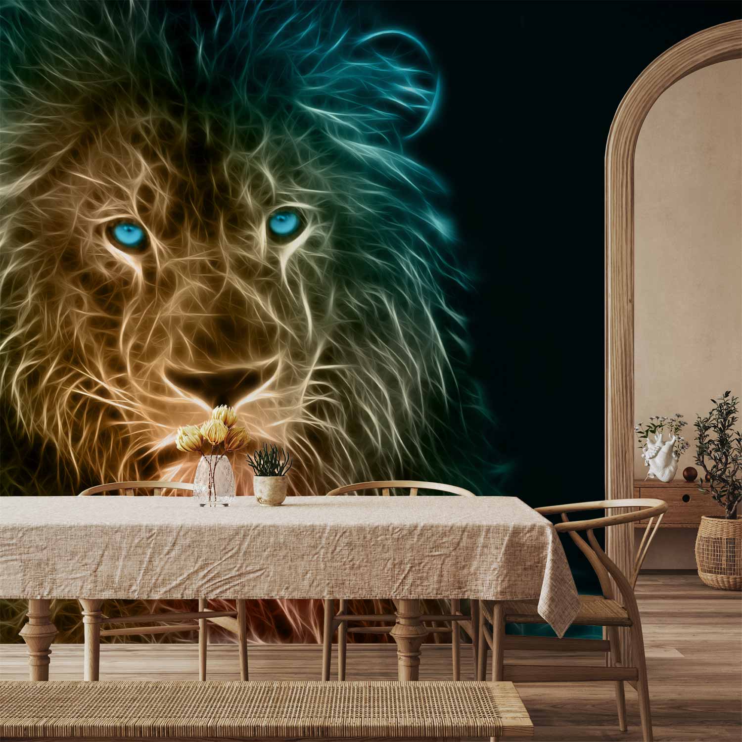 Abstract Lion Modern Wall Mural
