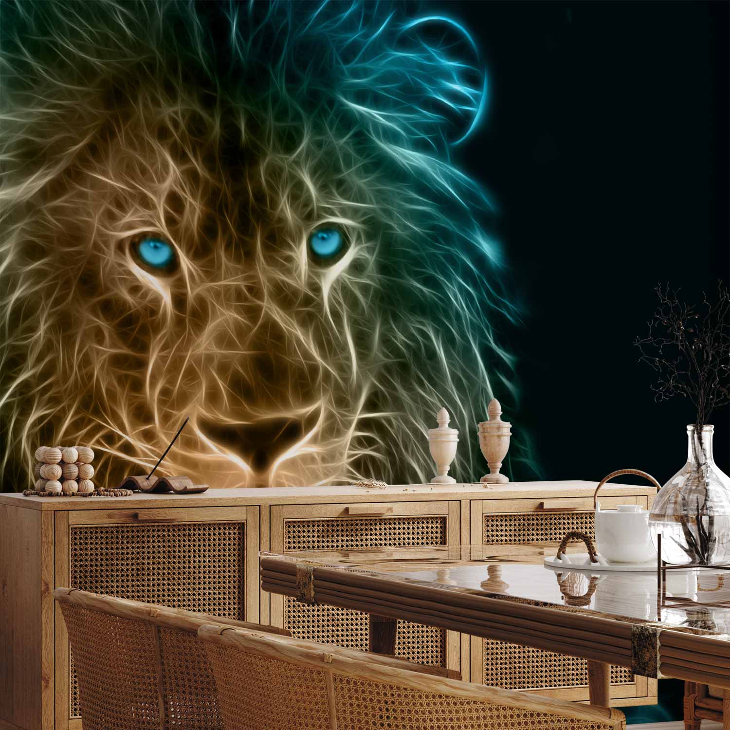 Abstract Lion Modern Wall Mural