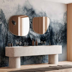 Mountain Wolf Pack Black and White Wall Mural