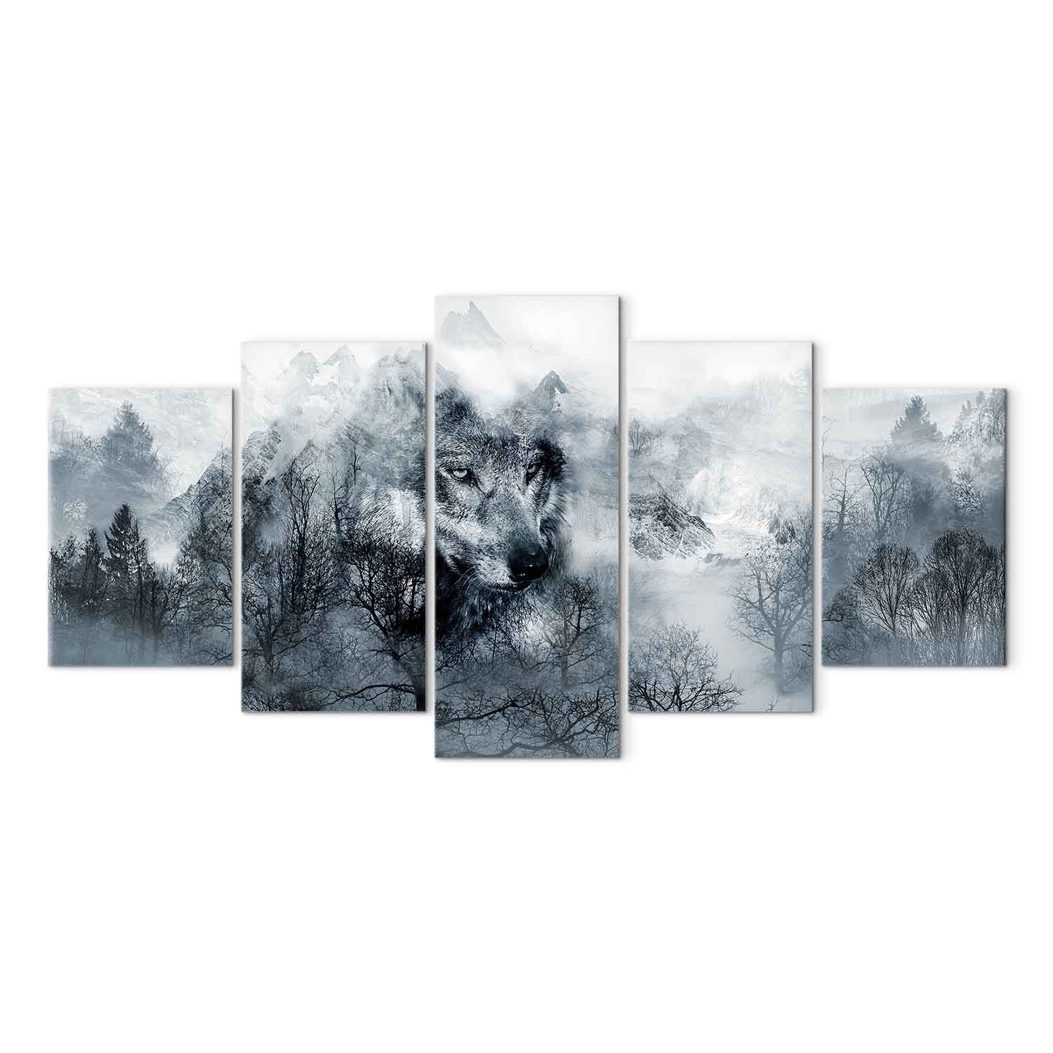 Mountain Wolf Pack Wide Canvas Print