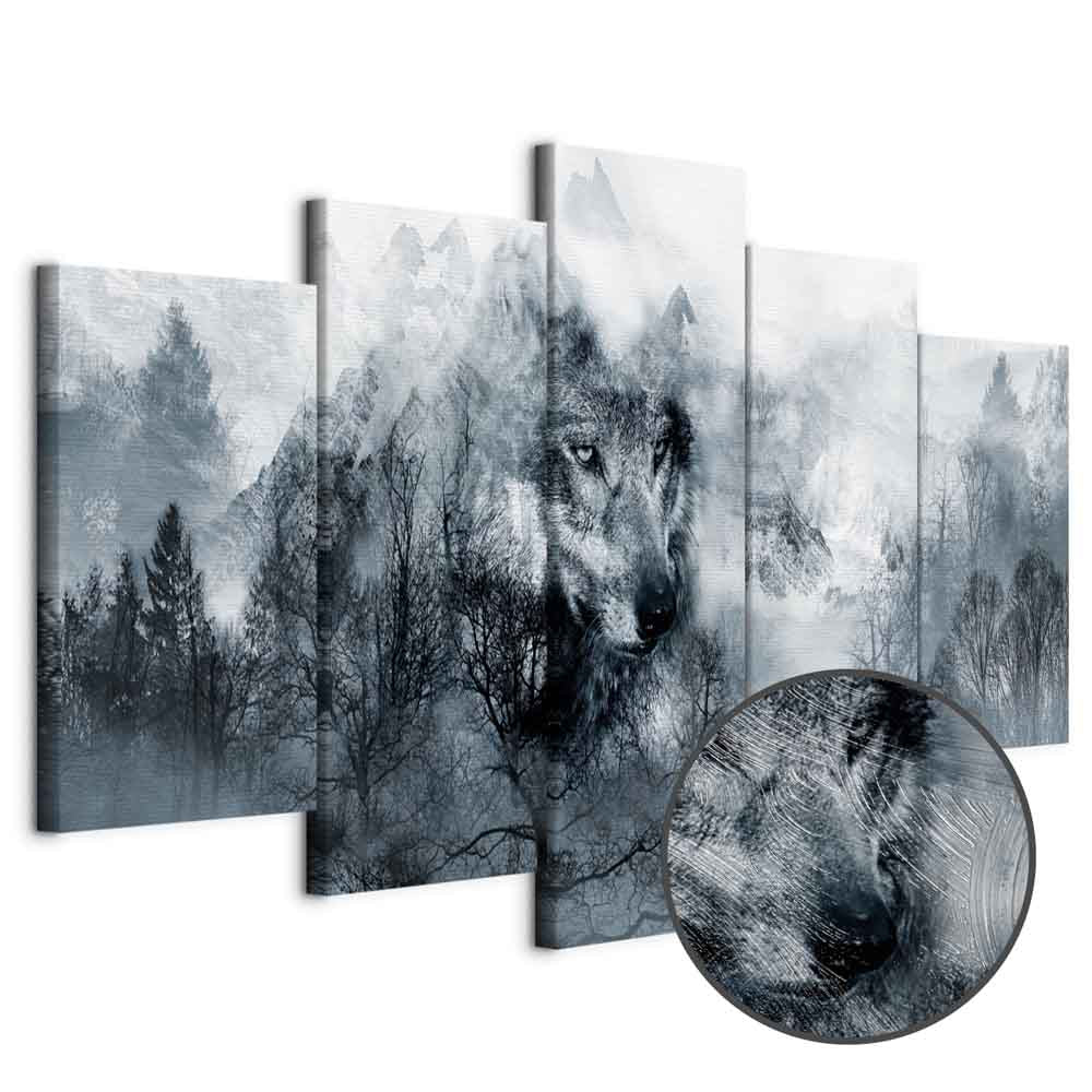 Mountain Wolf Pack Wide Canvas Print