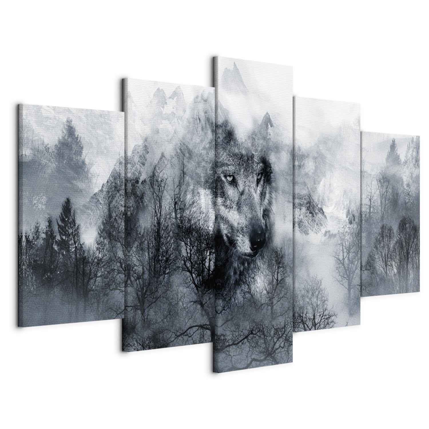 Mountain Wolf Pack Wide Canvas Print