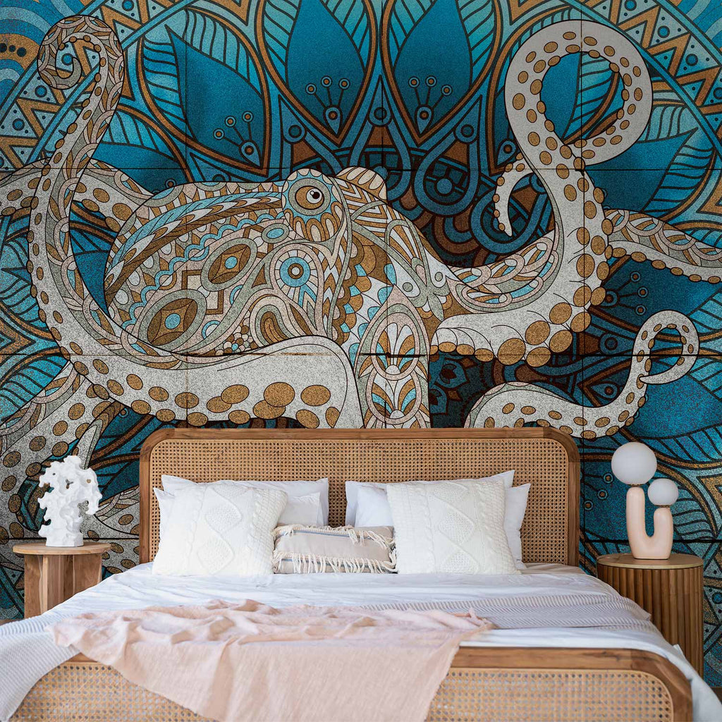 Zen Octopus Mandala Wall Mural