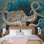 Zen Octopus Mandala Wall Mural