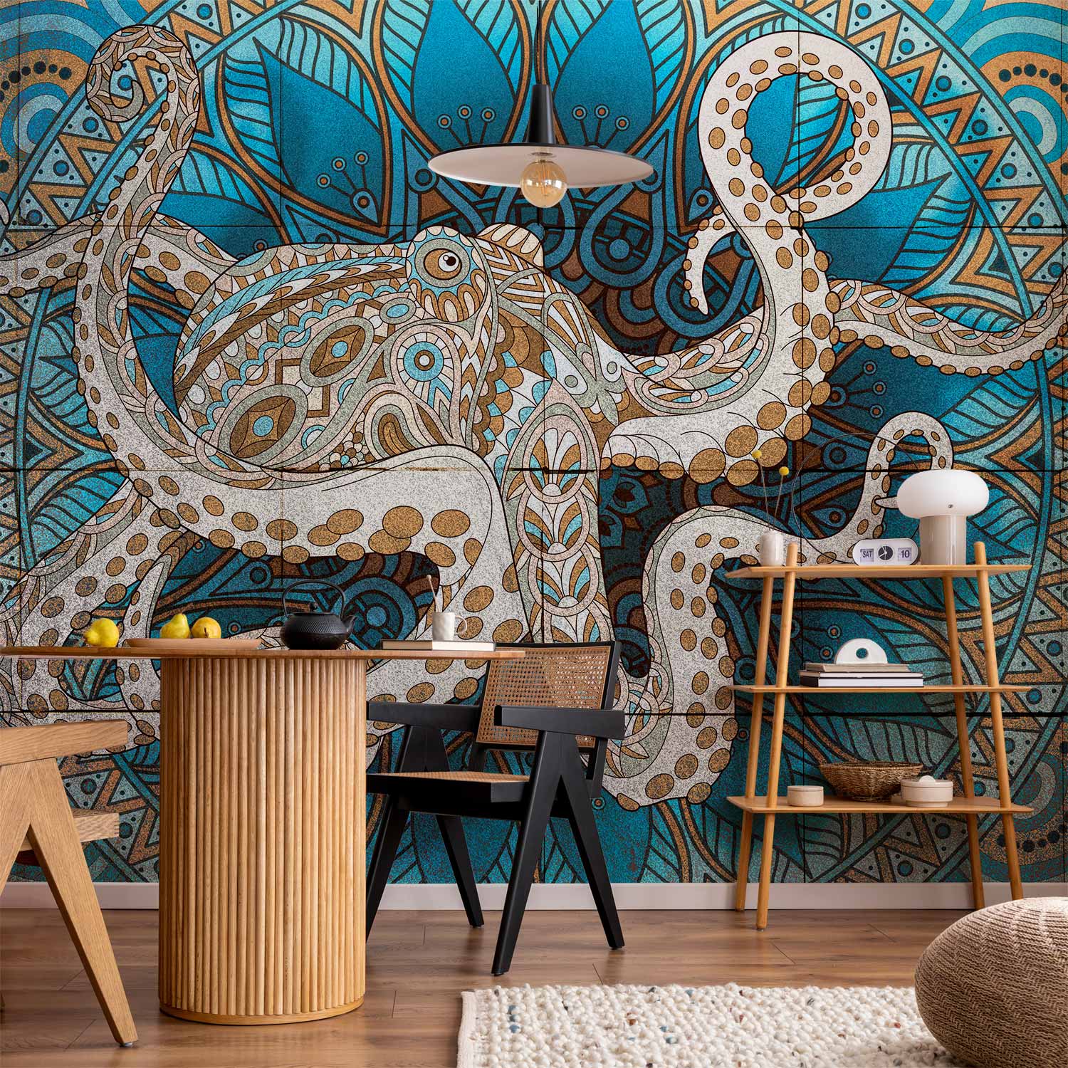 Zen Octopus Mandala Wall Mural
