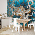 Zen Octopus Mandala Wall Mural