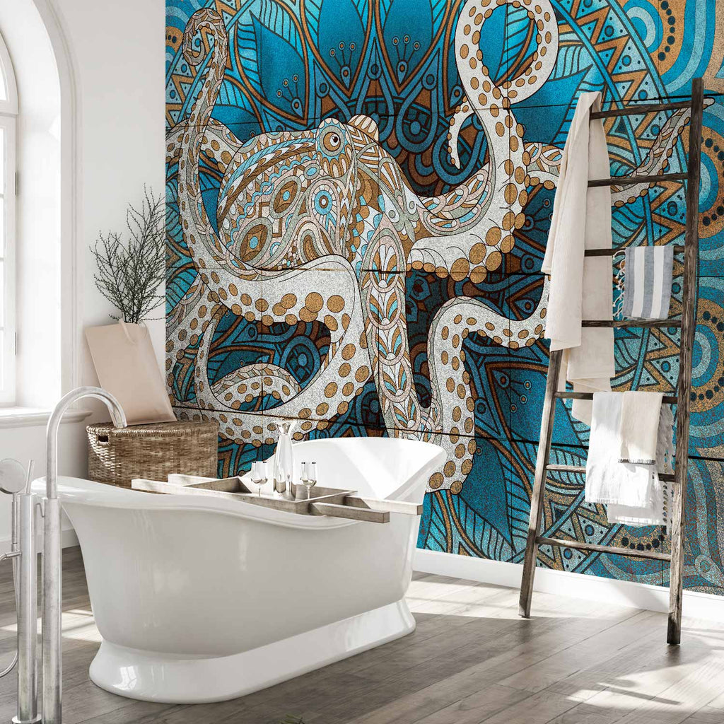 Zen Octopus Mandala Wall Mural