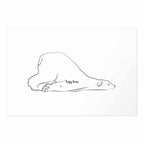 Lazy Bear Winter Animal Poster