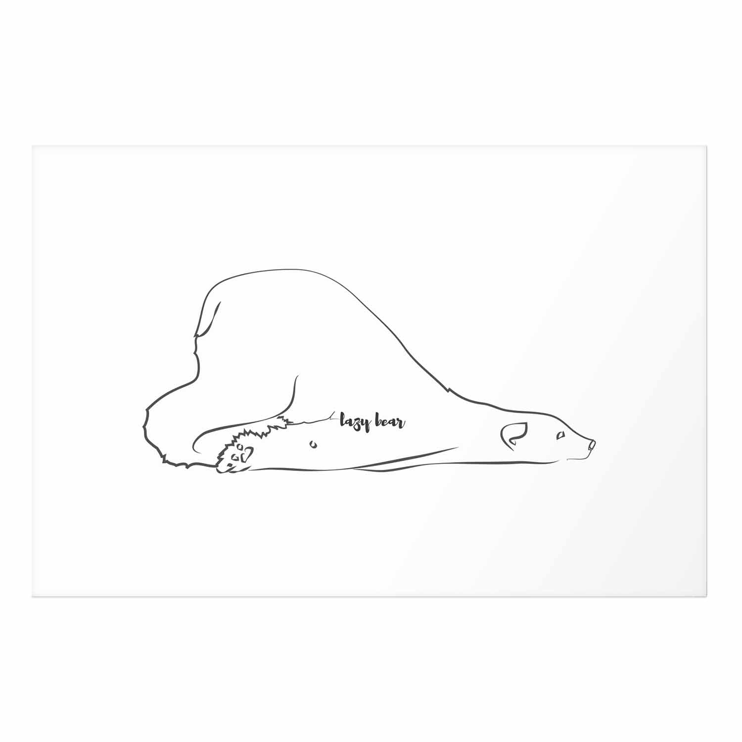 Lazy Bear Winter Animal Poster