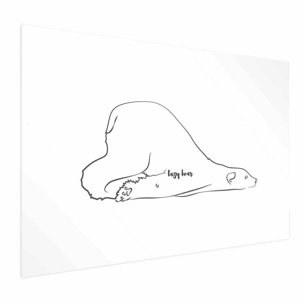 Lazy Bear Winter Animal Poster