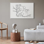 Sleeping Koala Black and White Canvas Print