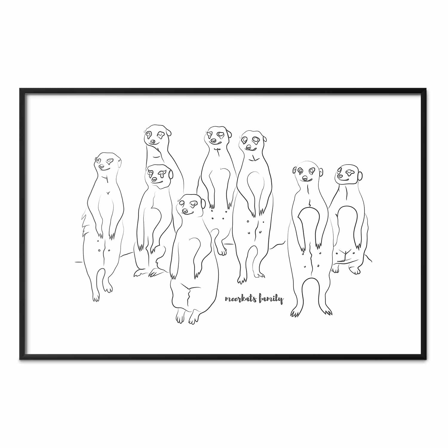 Meerkat Family Nature Poster