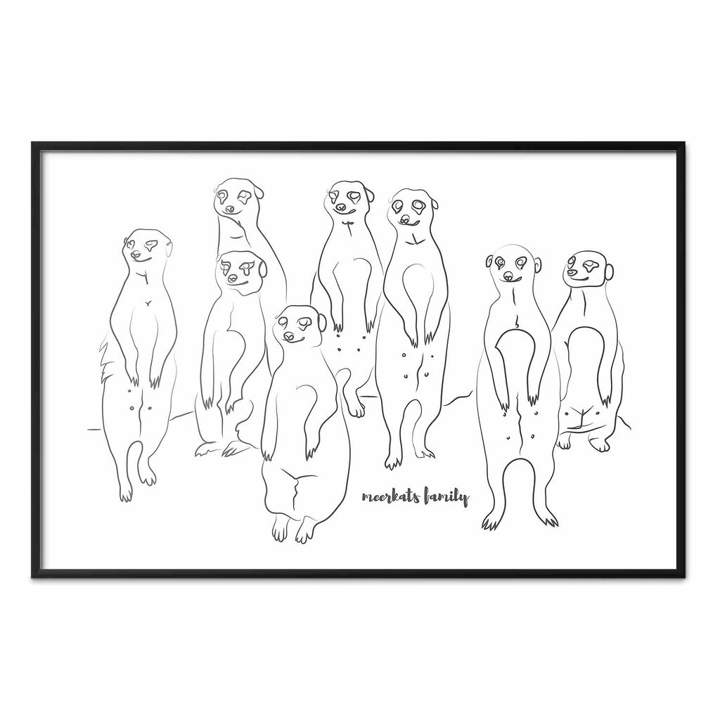 Meerkat Family Nature Poster