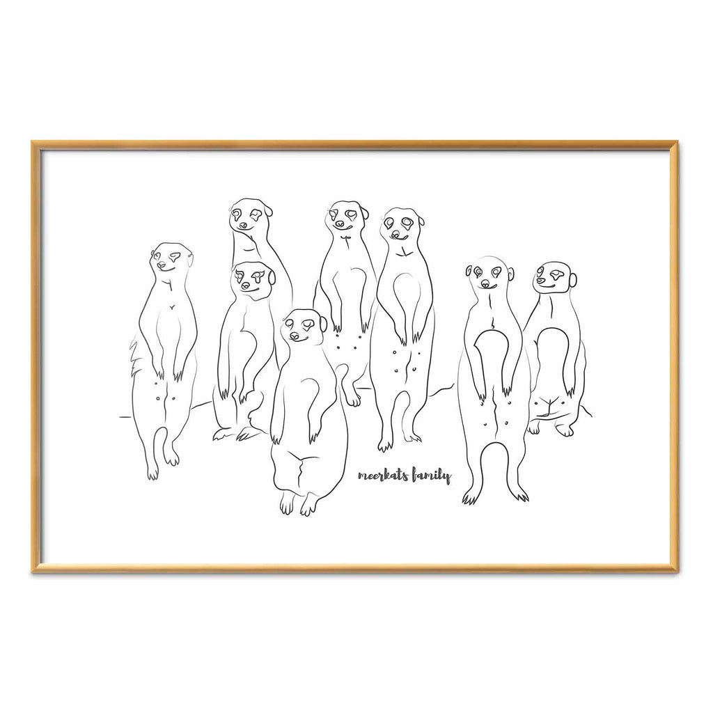 Meerkat Family Nature Poster