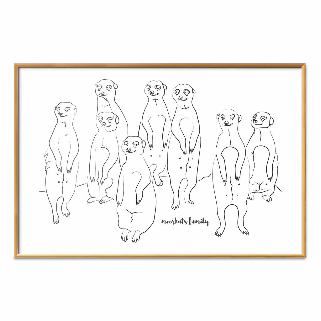 Meerkat Family Nature Poster