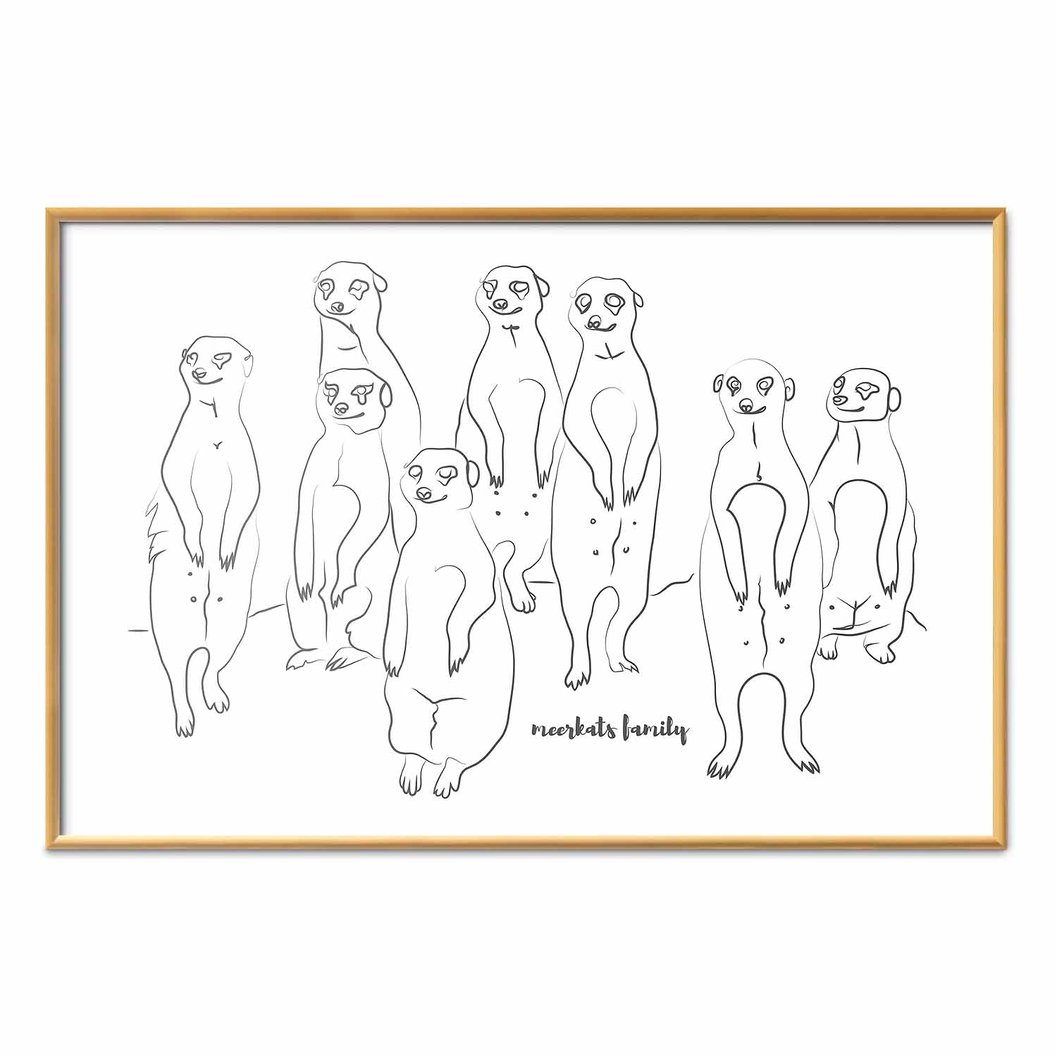 Meerkat Family Nature Poster