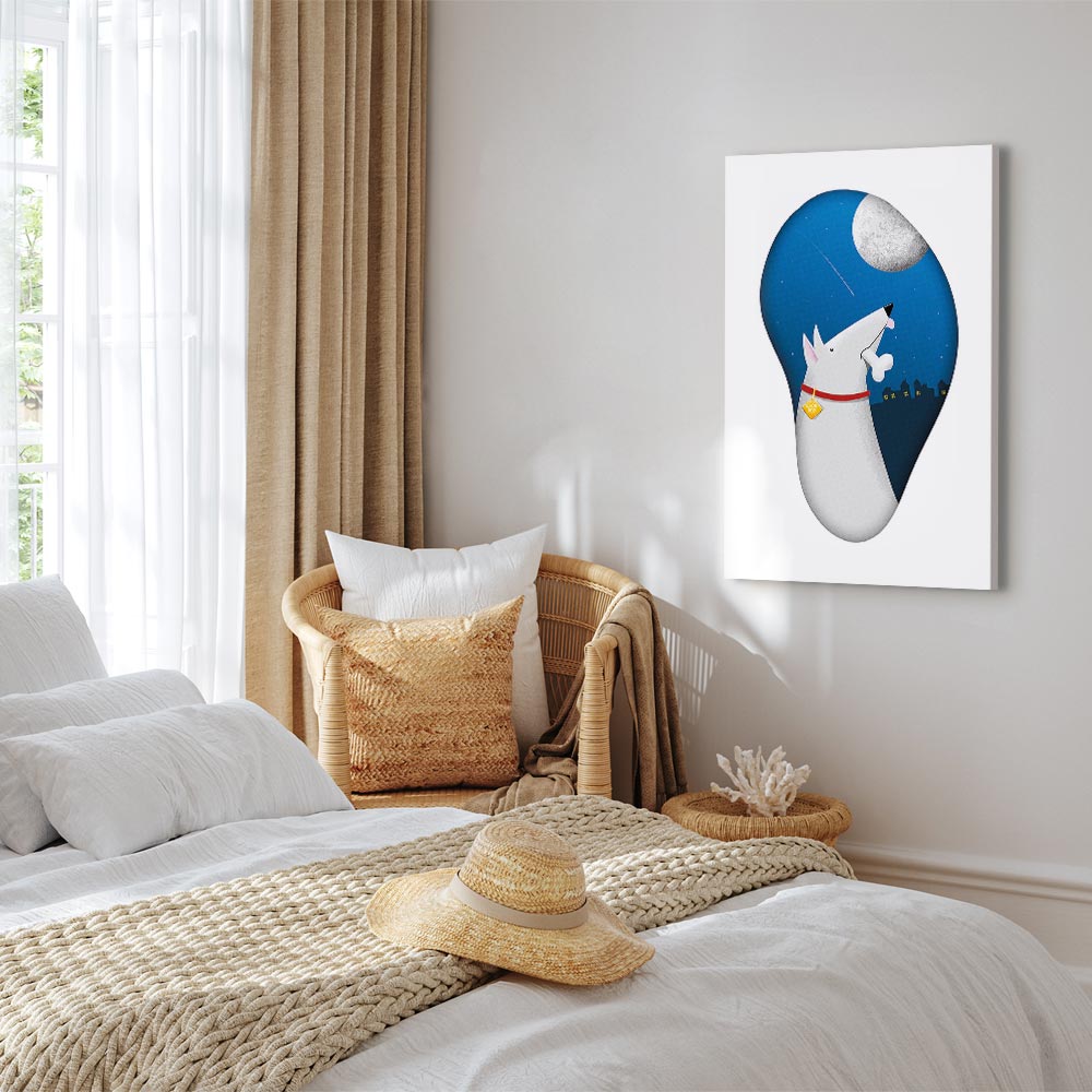 Dog Dreams Fantasy Vertical Canvas Print