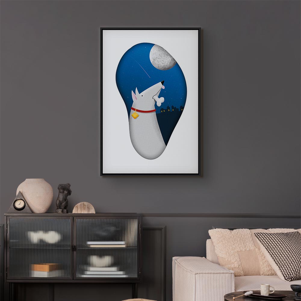 Dog Dreams Fantasy Vertical Canvas Print